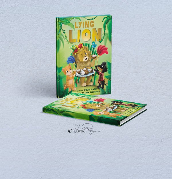 David Baer LyingLion–cover mockup portfolio