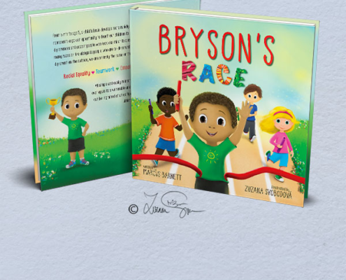 Marcus Barnett–Brysons Race cover mockup portfolio