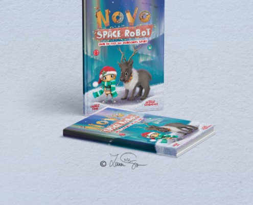 NOVO space robot 3 cover mockup portfolio