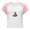 womens micro rib raglan baby tee white pink front 69372d518e87f