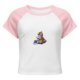 womens micro rib raglan baby tee white pink front 69372d518e87f